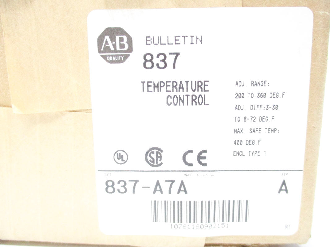 ALLEN BRADLEY 837-A7A SER. A 200-360'F (BR/WH) NSFS