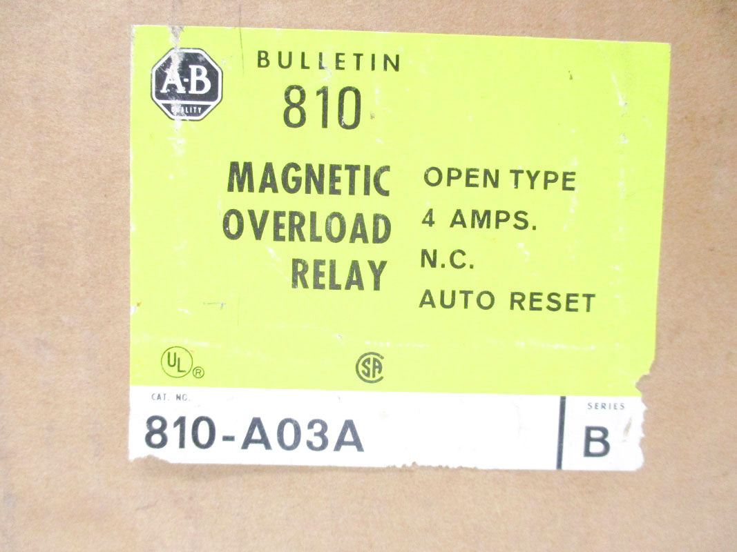 ALLEN BRADLEY 810-A03A SER. B 600V 4.0A (BR/YL) NSMP