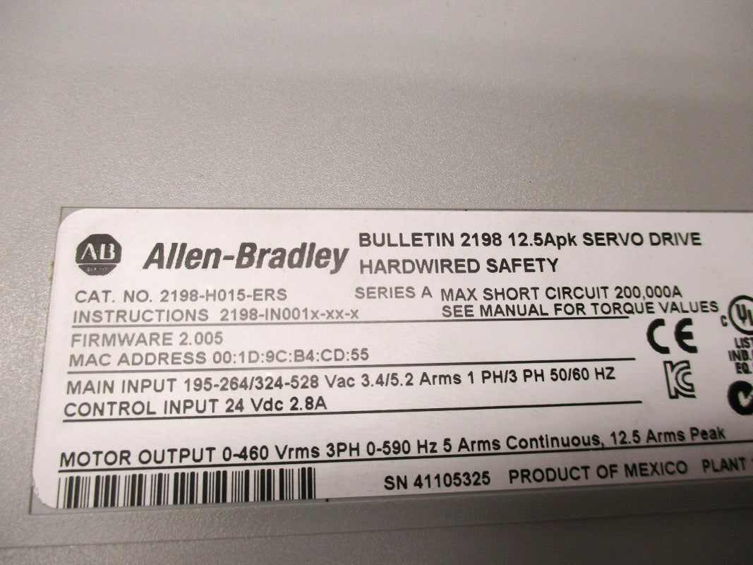 ALLEN BRADLEY 2198-H025-ERS SER. A F/W 2.005 UNMP