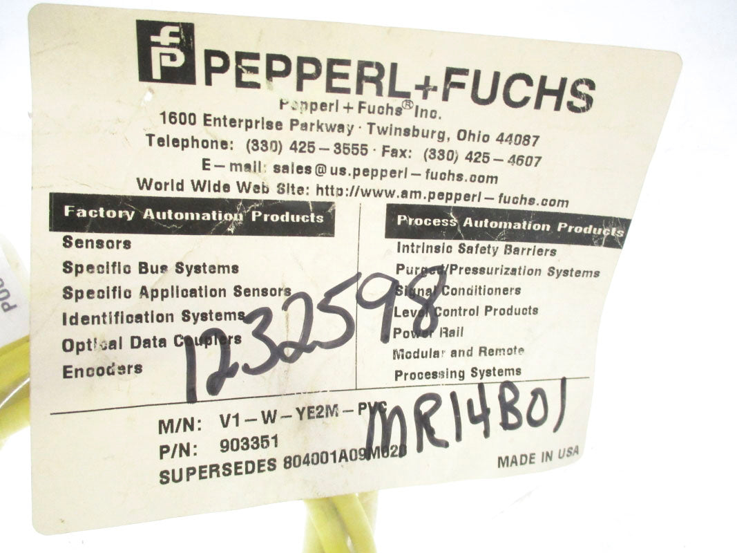 PEPPERL+FUCHS V1-W-YE2M-PVC 903351 NSMP
