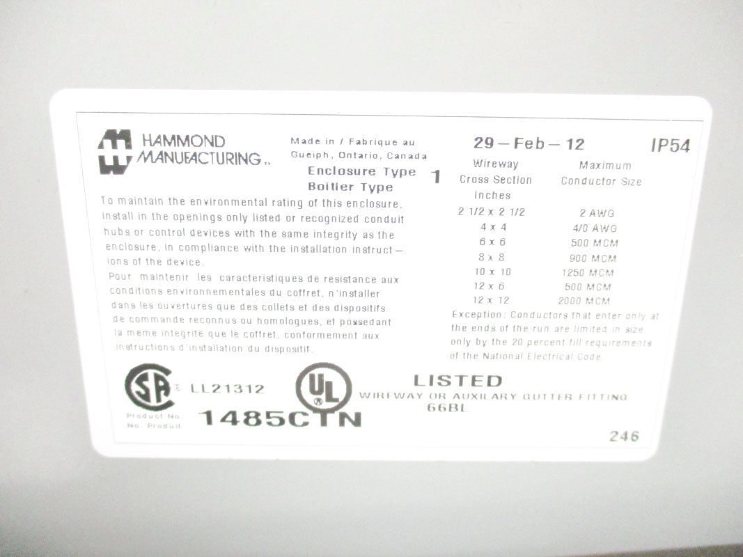HAMMOND MANUFACTURING 1485CTN NSMP