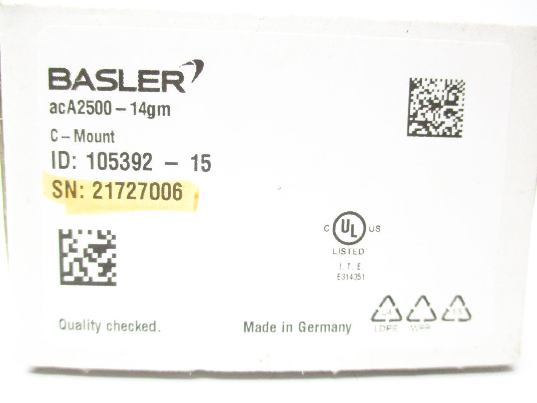 BASLER 105392-15 ACA2500-14GM NSMP