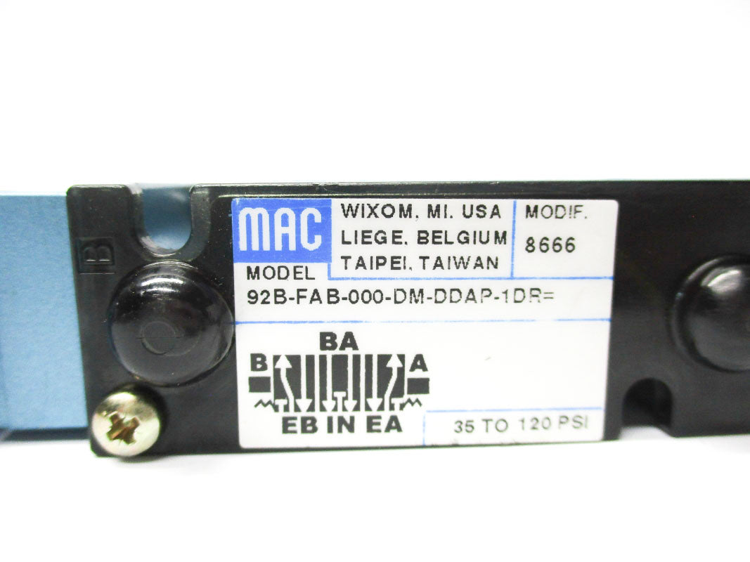 MAC 92B-FAB-000-DM-DDAP-1DR= 35-120PSI 24VDC UNMP