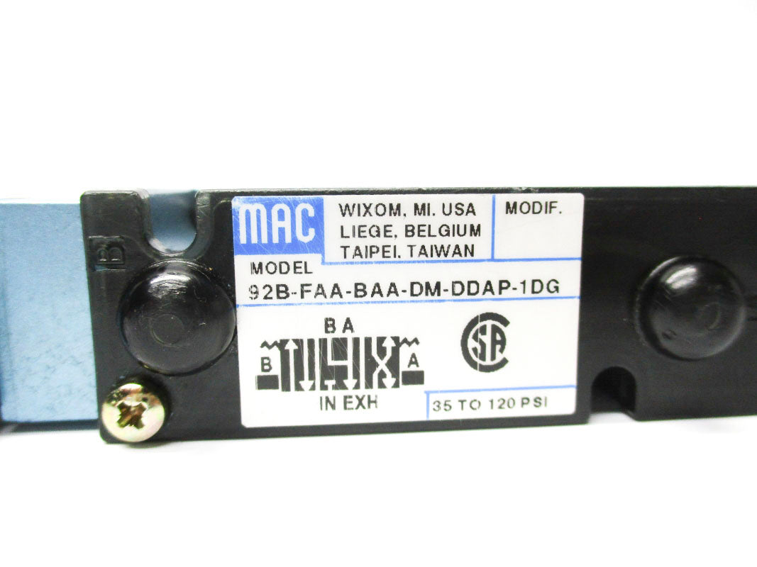 MAC 92B-FAA-BAA-DM-DDAP-1DG 35-120PSI 24VDC UNMP