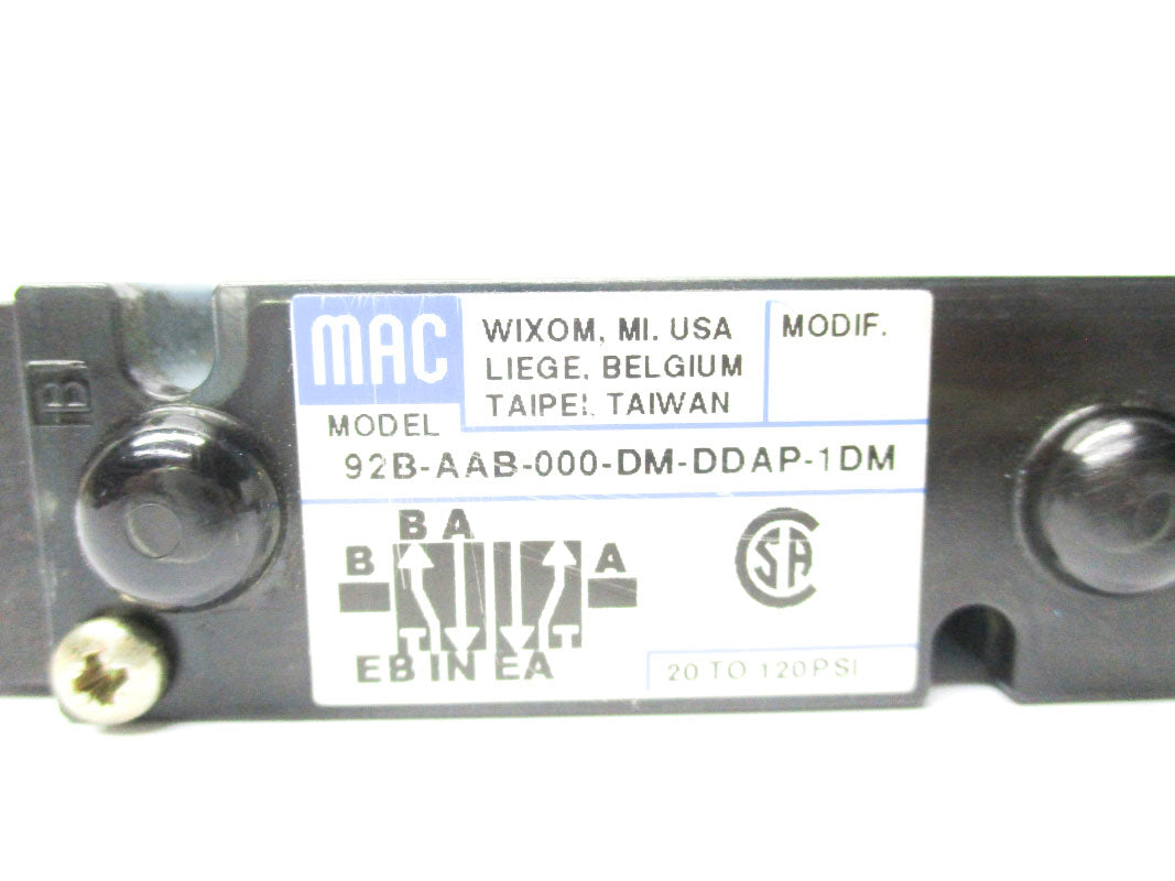 MAC 92B-AAB-000-DM-DDAP-1DM 20-120PSI 24VDC UNMP