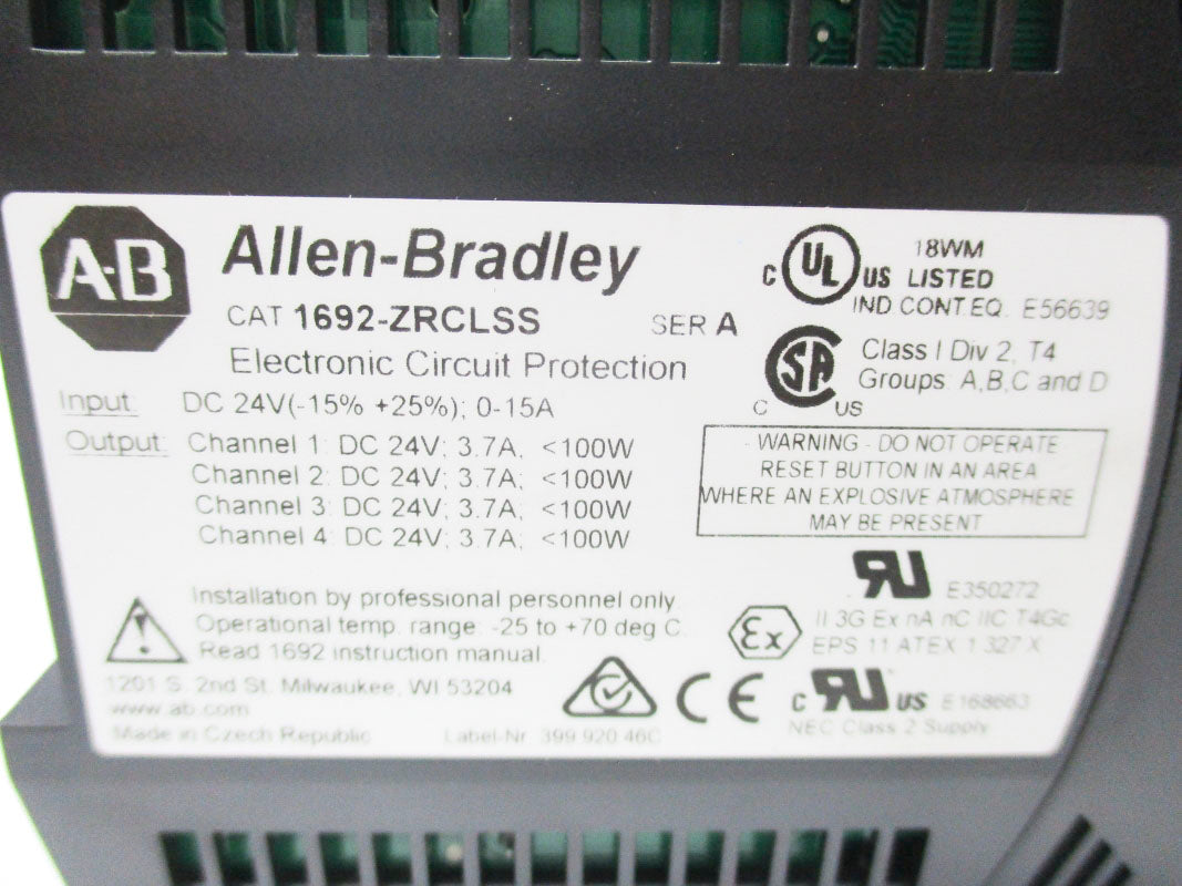 ALLEN BRADLEY 1692-ZRCLSS SER. A NSNP