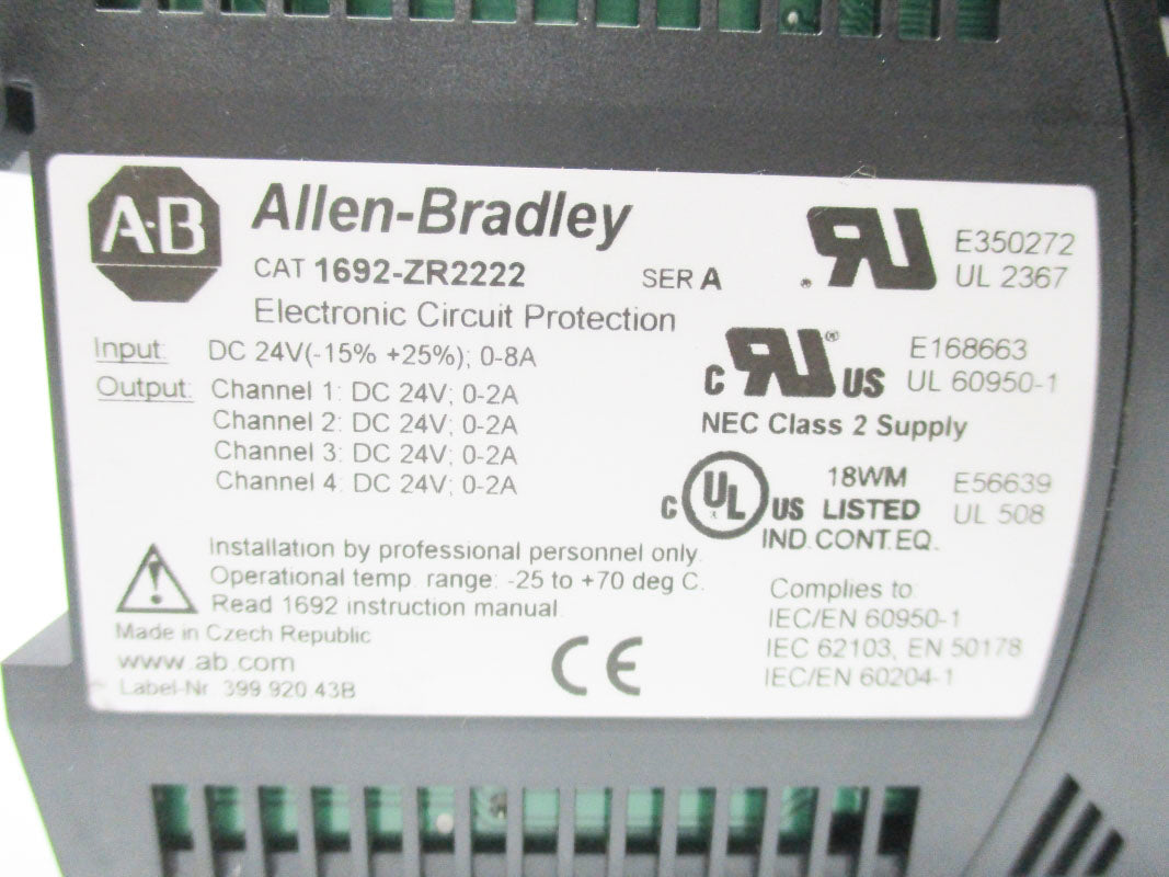 ALLEN BRADLEY 1692-ZR2222 SER. A NSNP