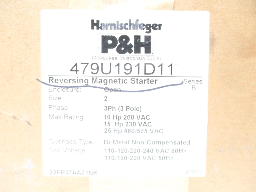 P&H 479U191D11 110-120/220-240VAC 110/190-220VAC NSMP