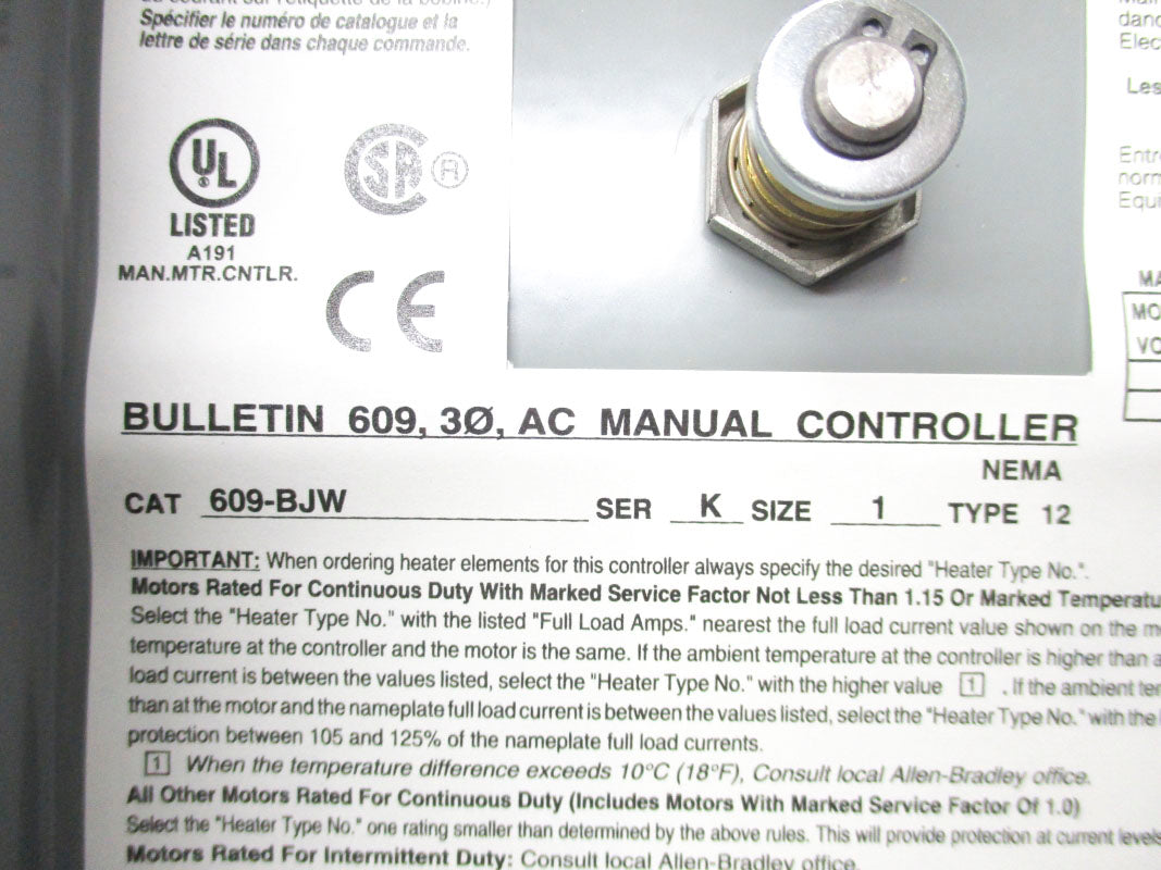 INDUSTRIAL SPARE PART 609-BJW SER. K (BR/WH) NSMP