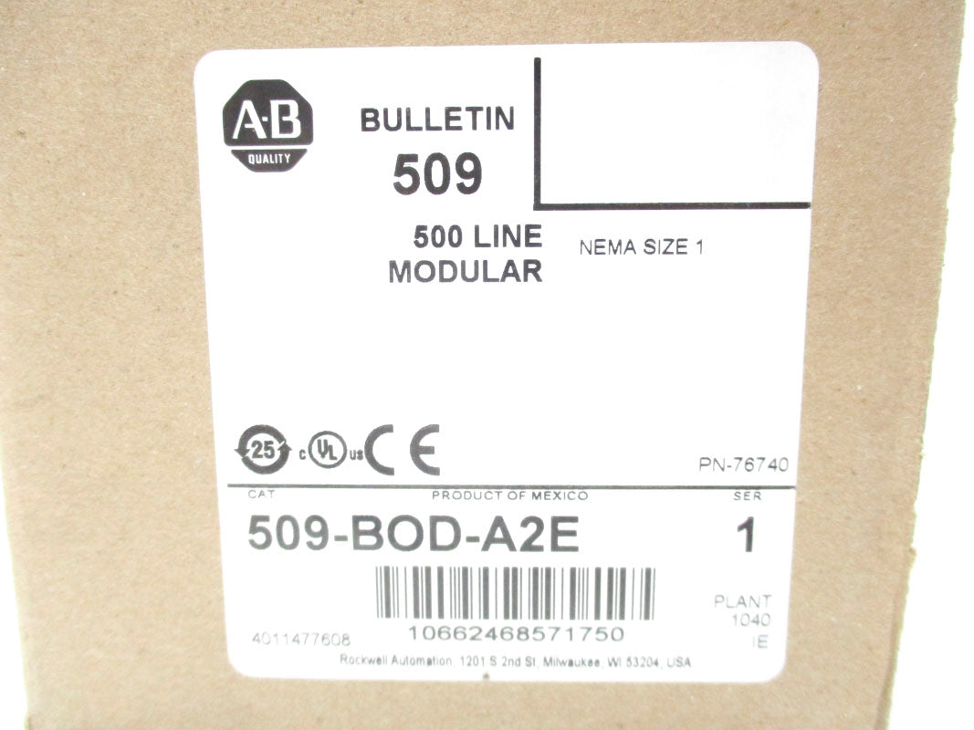 ALLEN BRADLEY 509-BOD-A2E SER. 1 (BR/WH) NSMP