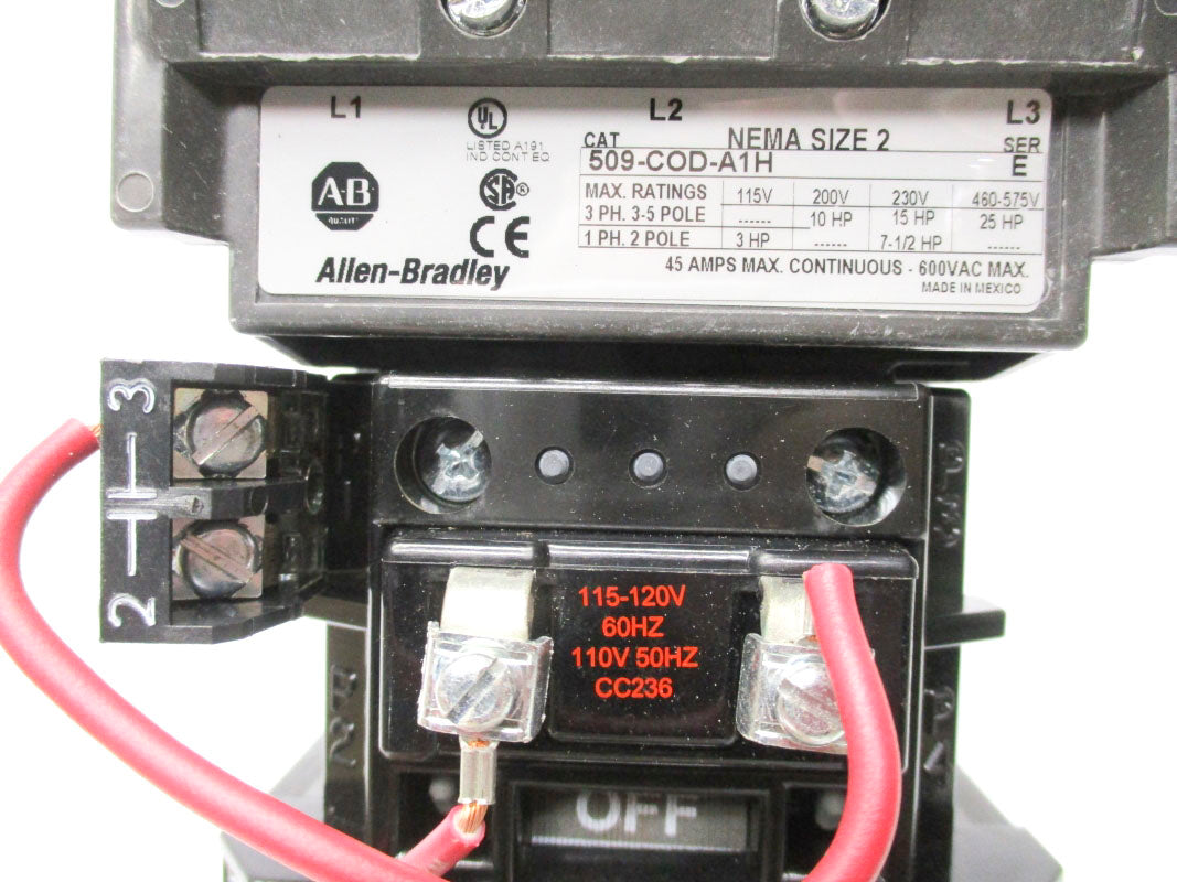 ALLEN BRADLEY 509-COD-A1H SER. E (BR/WH) NSMP