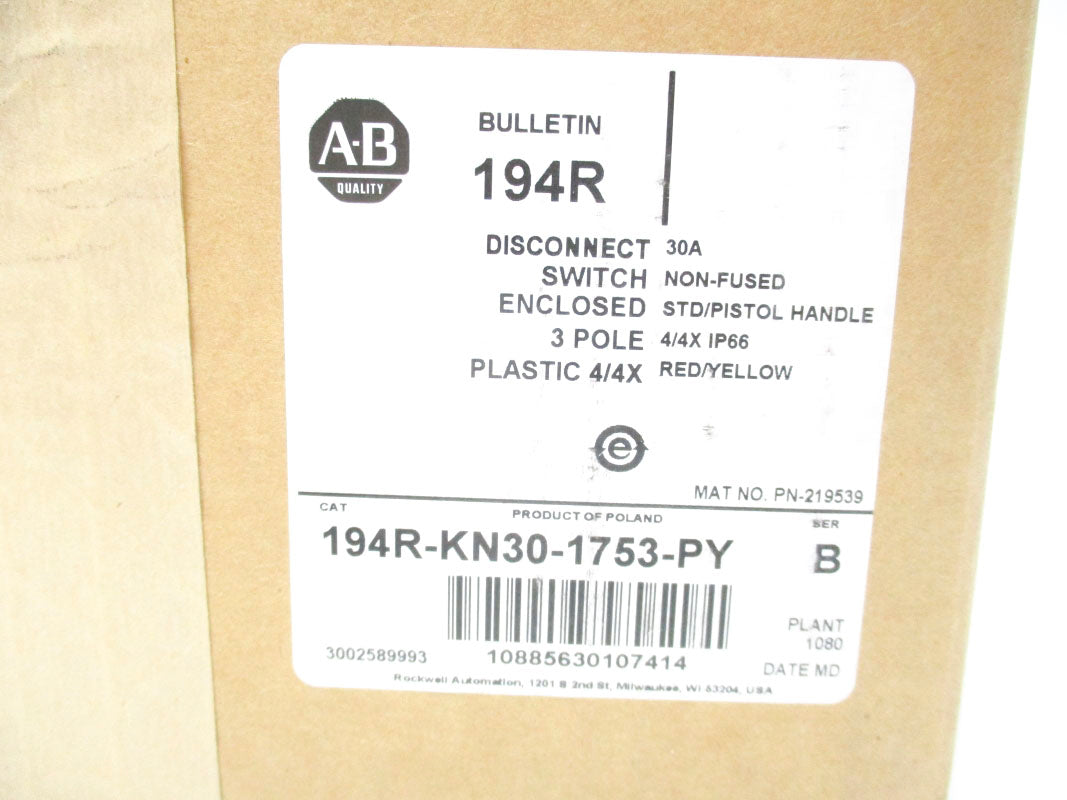 ALLEN BRADLEY 194R-KN30-1753-PY SER. B 30A NSFS