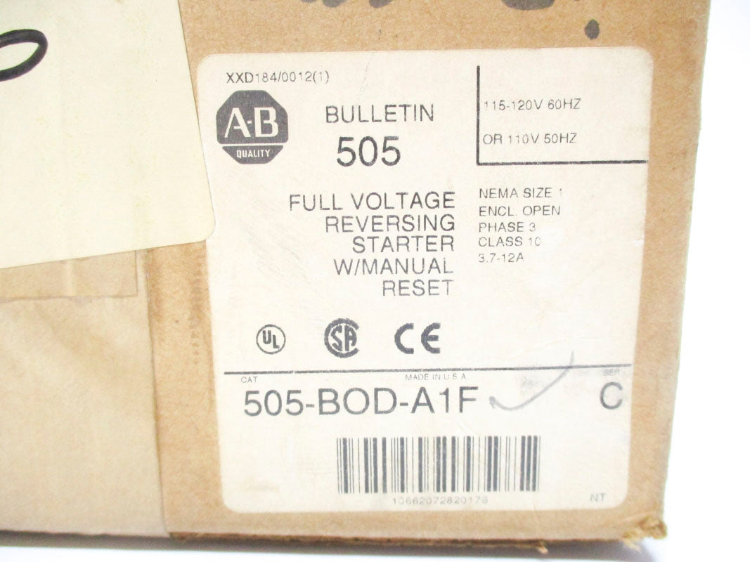 ALLEN BRADLEY 505-BOD-A1F SER. C 12A 120V (BR/WH) NSFS