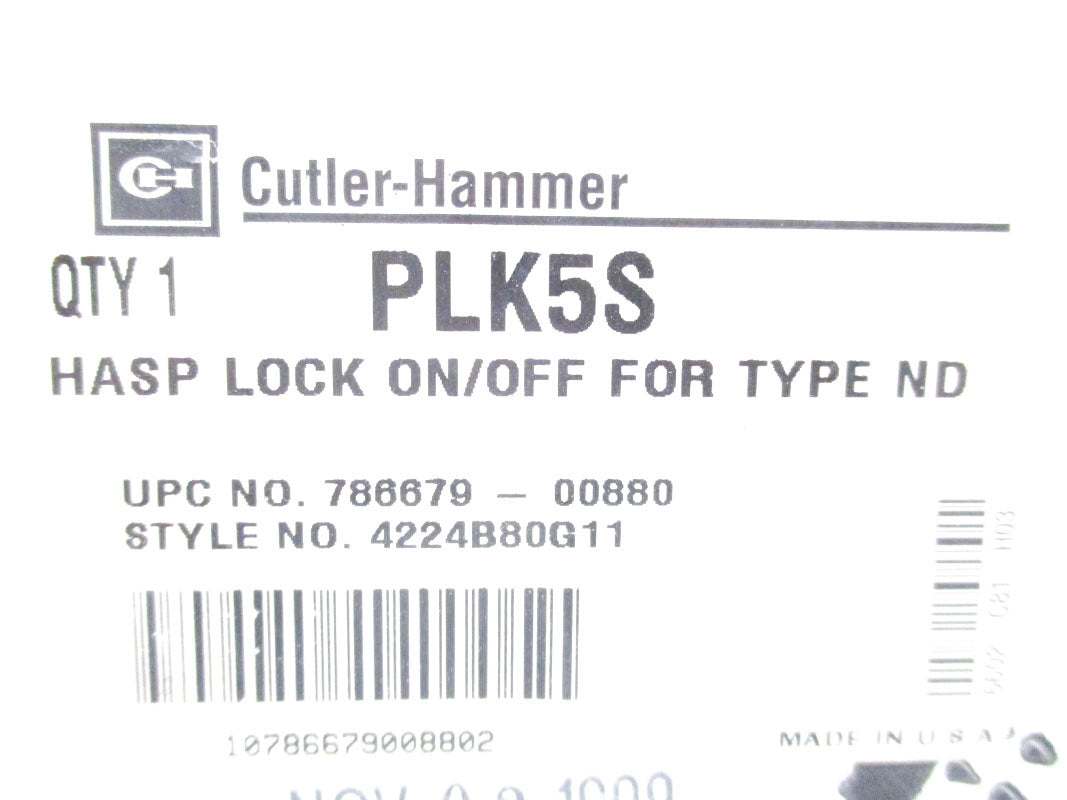 CUTLER HAMMER PLK5S NSMP