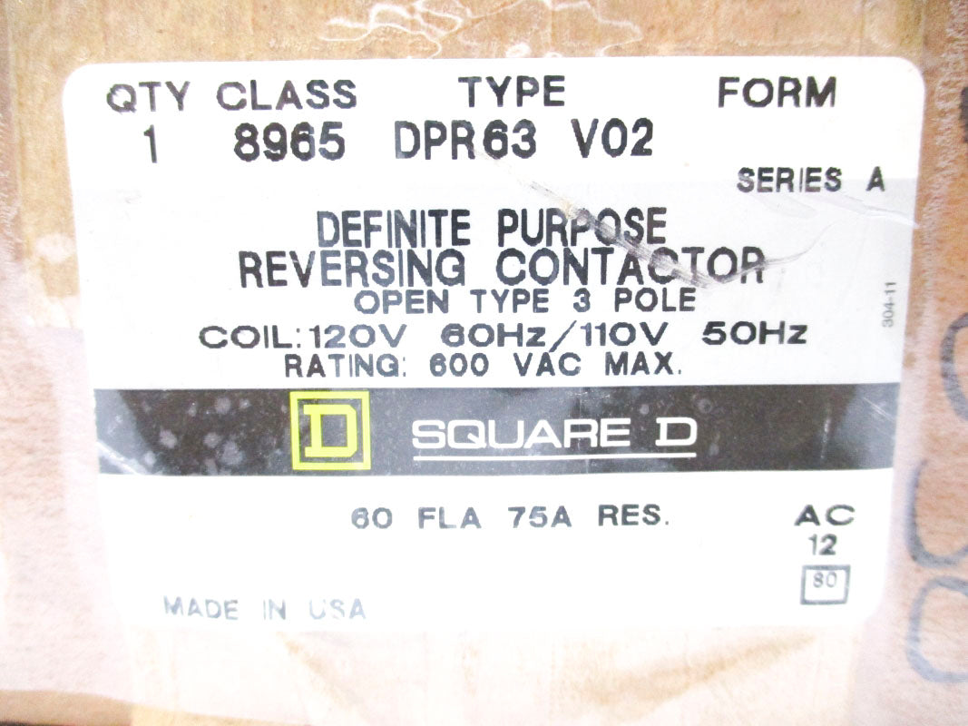 SQUARE D 8965DPR63V02 SER. A 120V NSMP