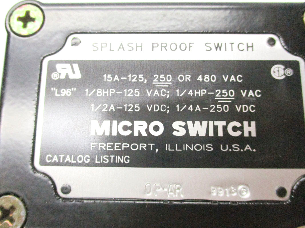 MICRO SWITCH OP-AR 480VAC 15A NSMP