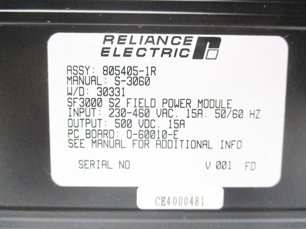 RELIANCE ELECTRIC 805405-1R 460V 15A UNMP