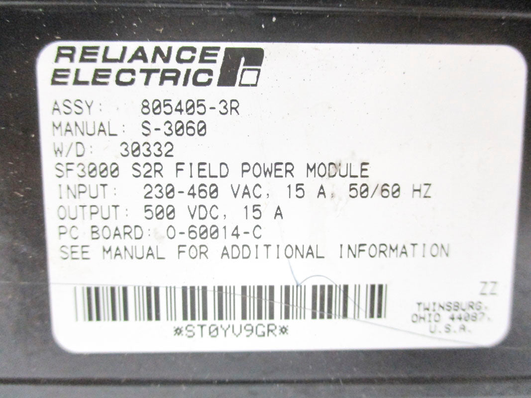 RELIANCE ELECTRIC 805405-3R 460V 15A UNMP