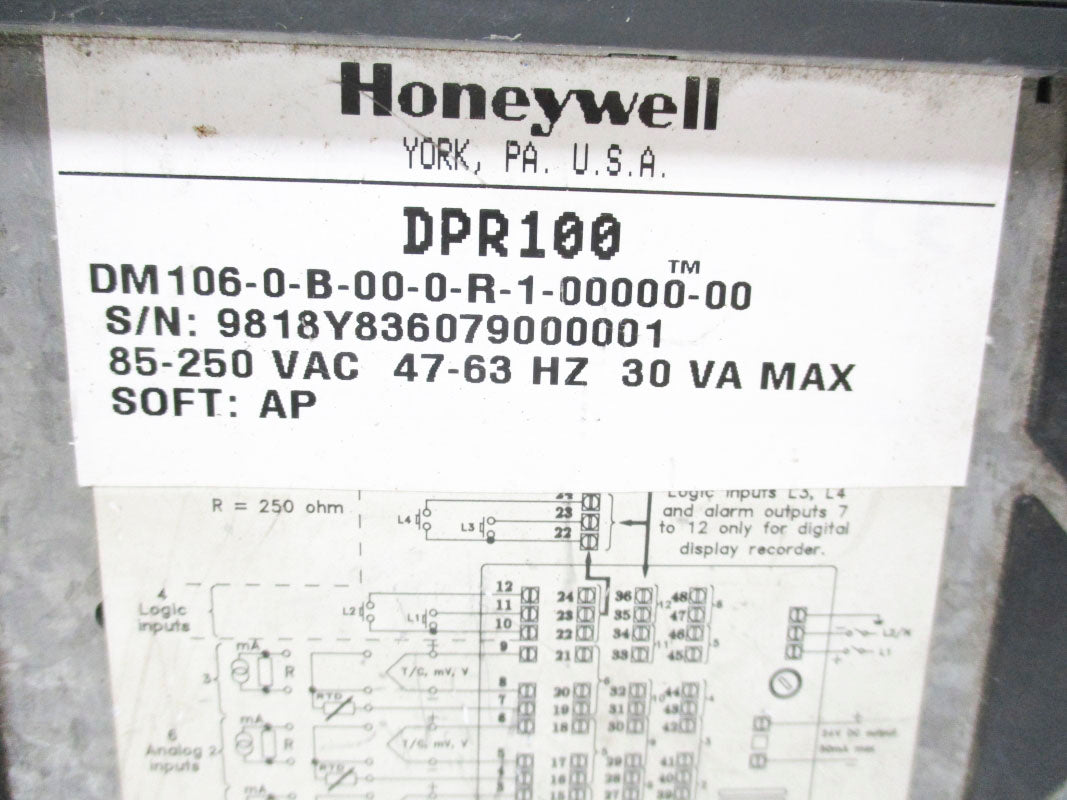 HONEYWELL DM106-0-B-00-0-R-1-00000-00 DPR100 250V UNMP