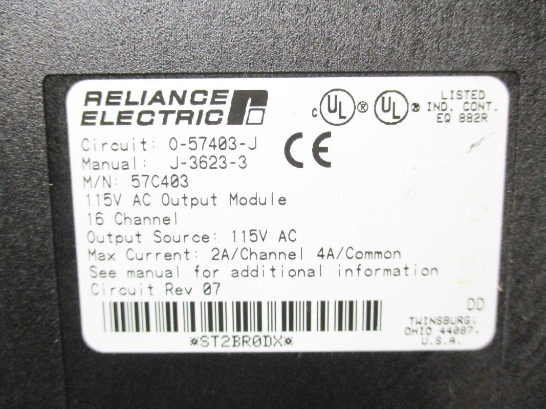 RELIANCE ELECTRIC 57C403 0-57403-J 115VAC 4A UNMP