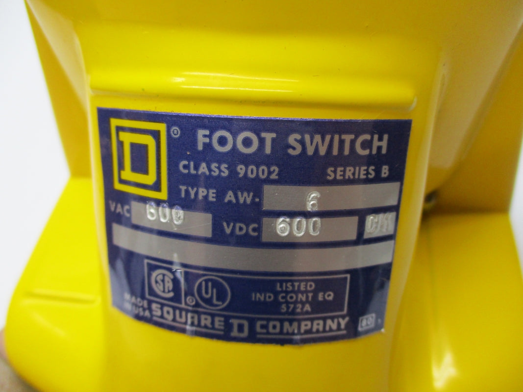 SQUARE D 9002AW-6 SER. B 600V NSMP