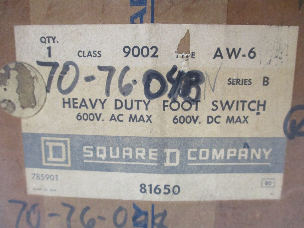 SQUARE D 9002AW-6 SER. B 600V NSMP