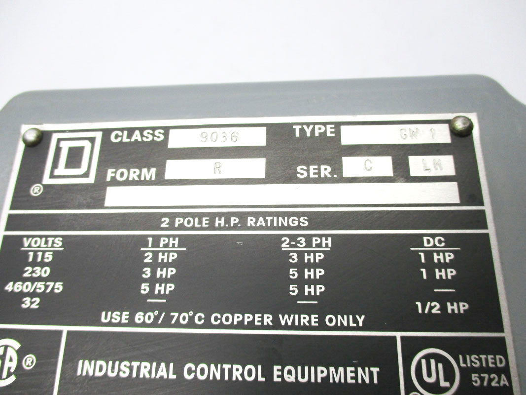 SQUARE D 9036GW1 SER. C NSNP