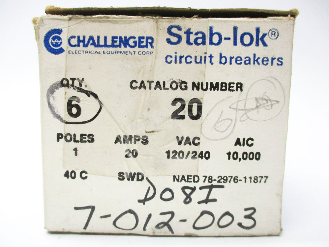 CHALLENGER NASWD120 120/240V 20A (PKG OF 6) NSMP