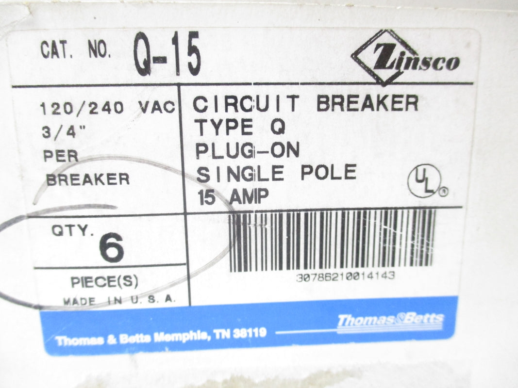 THOMAS&BETTS Q-15 120/240V 15A (PKG OF 6) NSMP