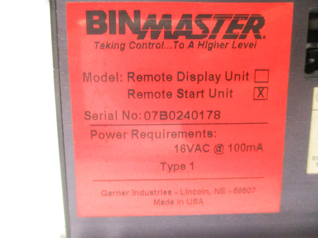 BIN MASTER REMOTE START UNIT 16VAC UNMP