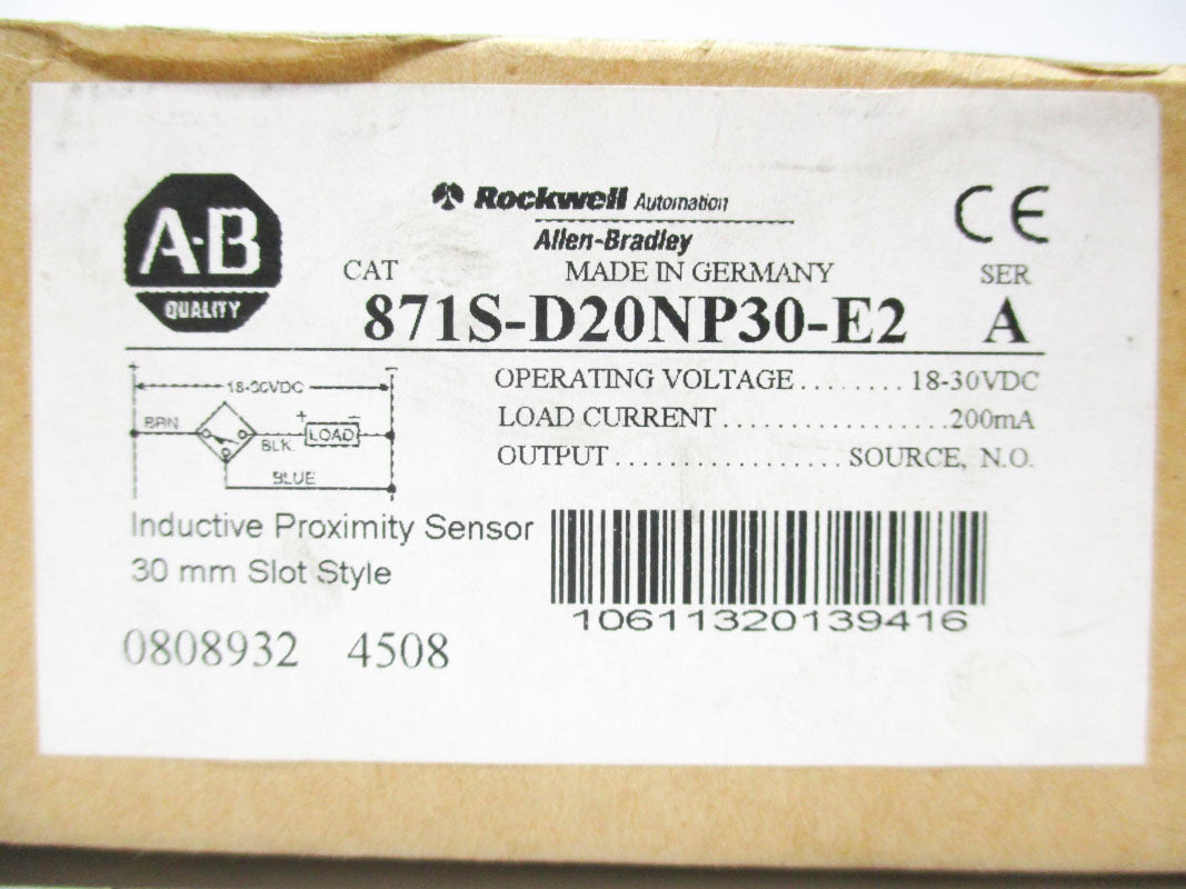 ALLEN BRADLEY 871S-D20NP30-E2 SER. A 18-30VDC (BR/WH) NSMP