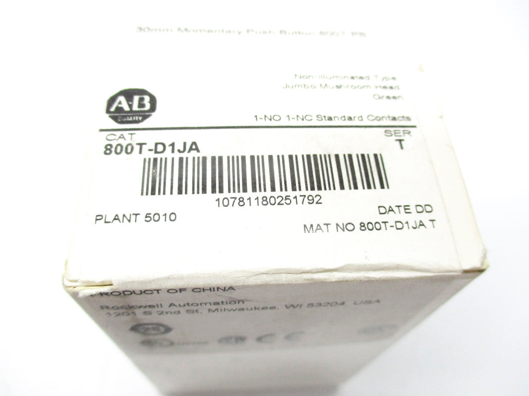 ALLEN BRADLEY 800T-D1JA SER. T (WH) NSFS