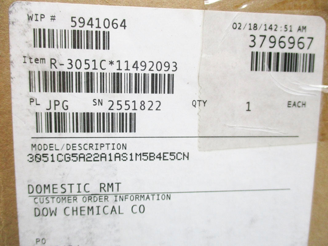 ROSEMOUNT 3051CG5A22A1AS1M5B4E5CN 10.5-55VDC 0-720PSI NSMP