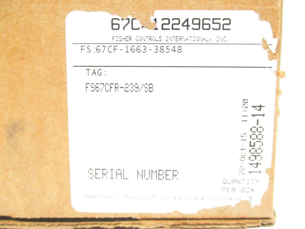 FISHER CONTROLS 67CFR-239/SB 250PSI NSMP