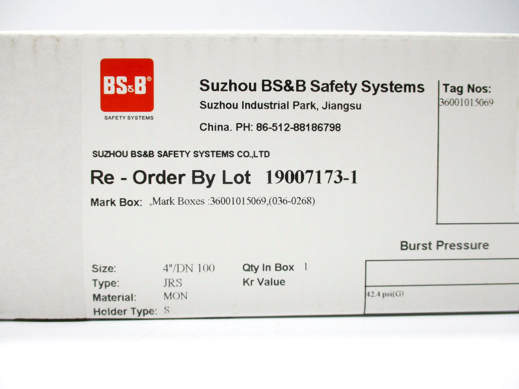 BS&B 19007173-1 JRS 4" 42.4PSI NSMP