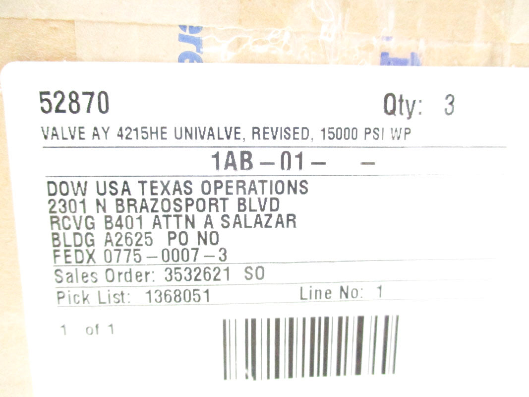 JETSTREAM 52870 15000PSI (PKG OF 3) NSMP