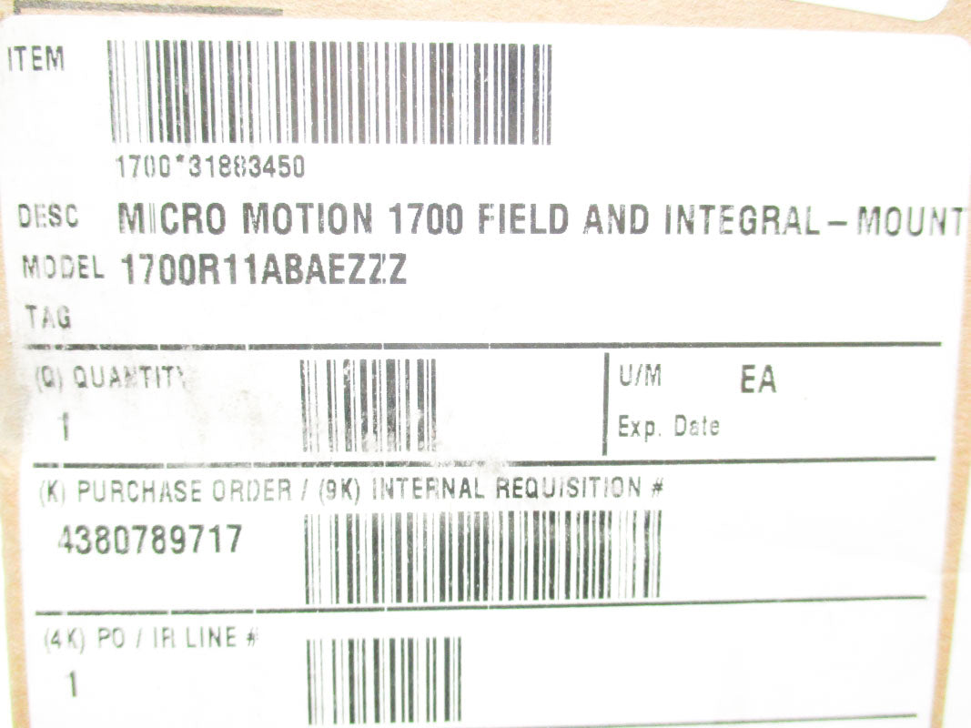 MICRO MOTION 1700R11ABAEZZZ NSMP