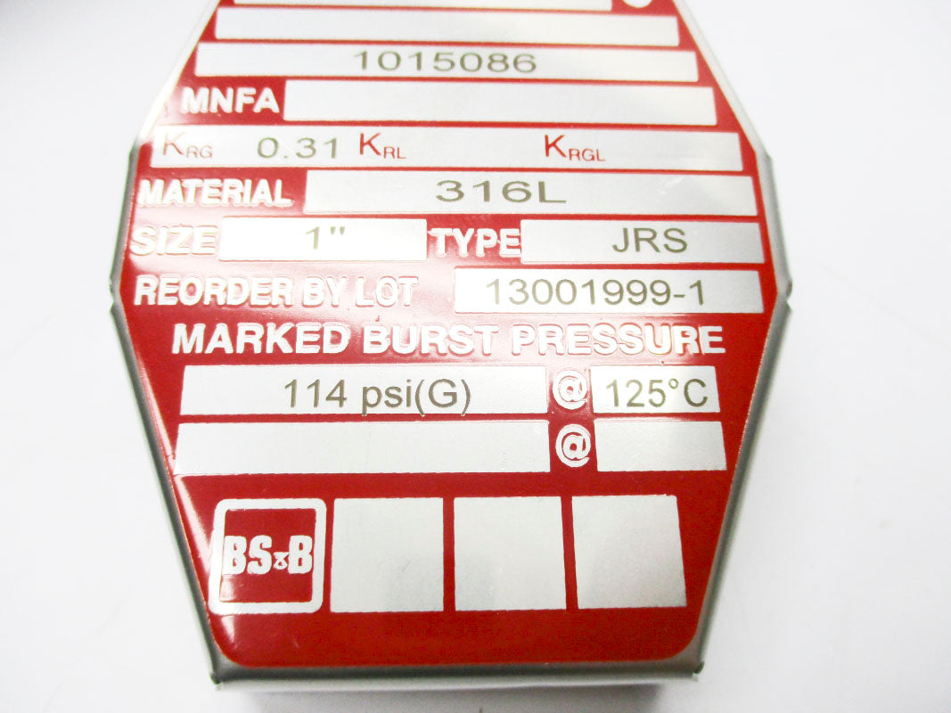 BS&B 13001999-1 JRS 1" 114PSI 125'C NSMP
