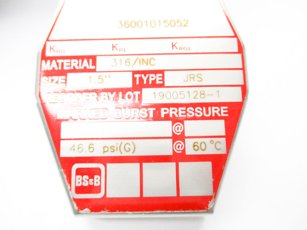 BS&B 19005128-1 JRS 1.5" 46.6PSI 60'C NSMP