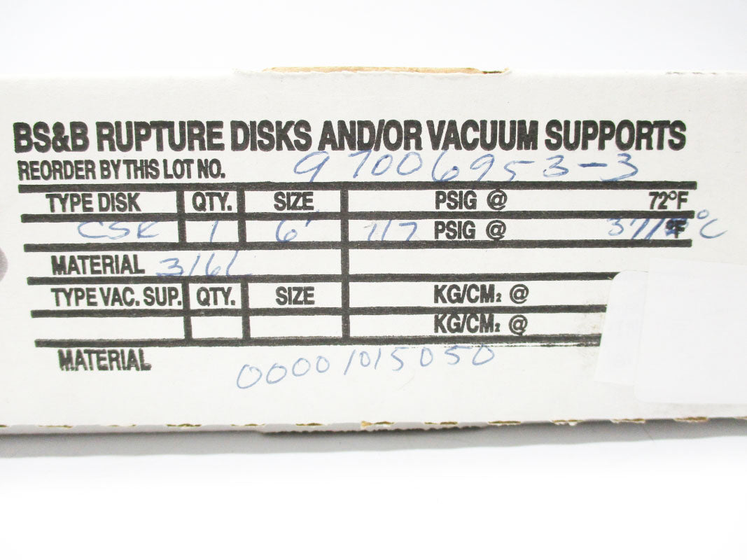 BS&B 97006953-3 166PSI 371'C NSMP
