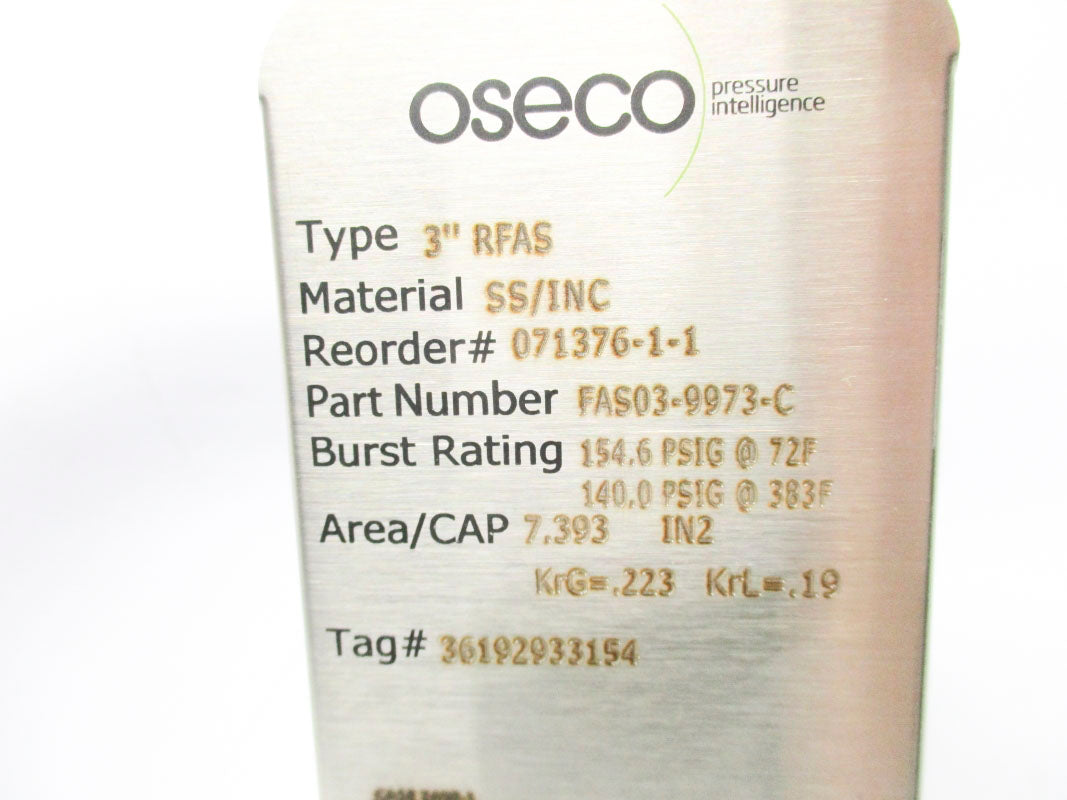 OSECO FAS03-9973-C 154.6PSI 383'F NSMP