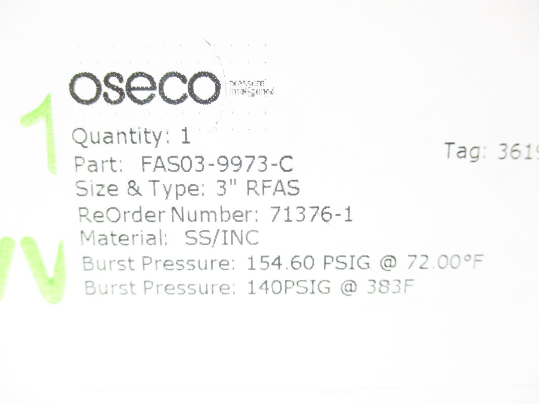 OSECO FAS03-9973-C 154.6PSI 383'F NSMP