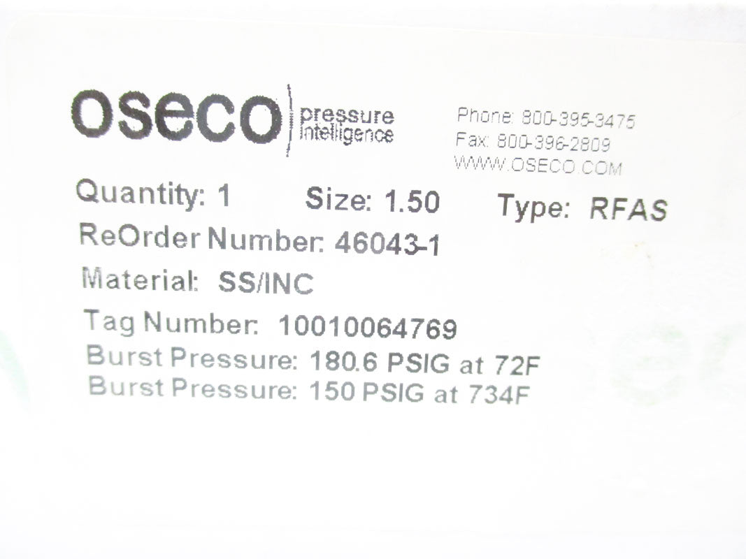 OSECO 46043-1-1 180.6PSI 734'F NSMP