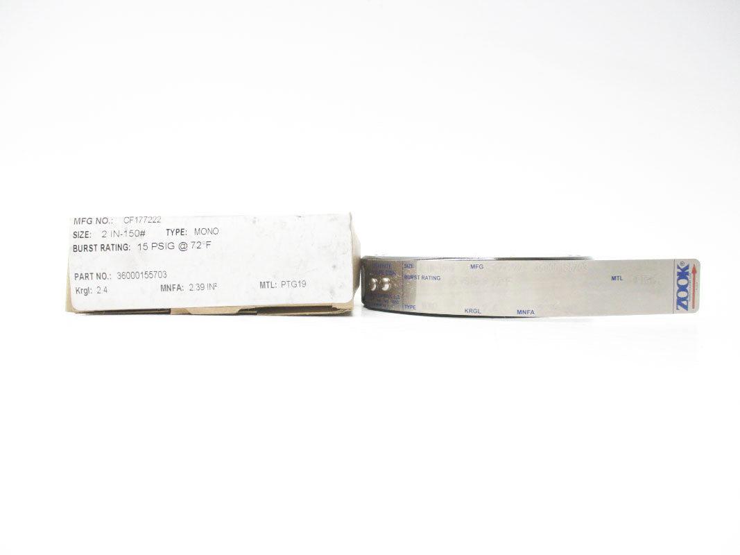 ZOOK ENTERPRISES CF177222 36000155703 15PSI 72'F NSMP