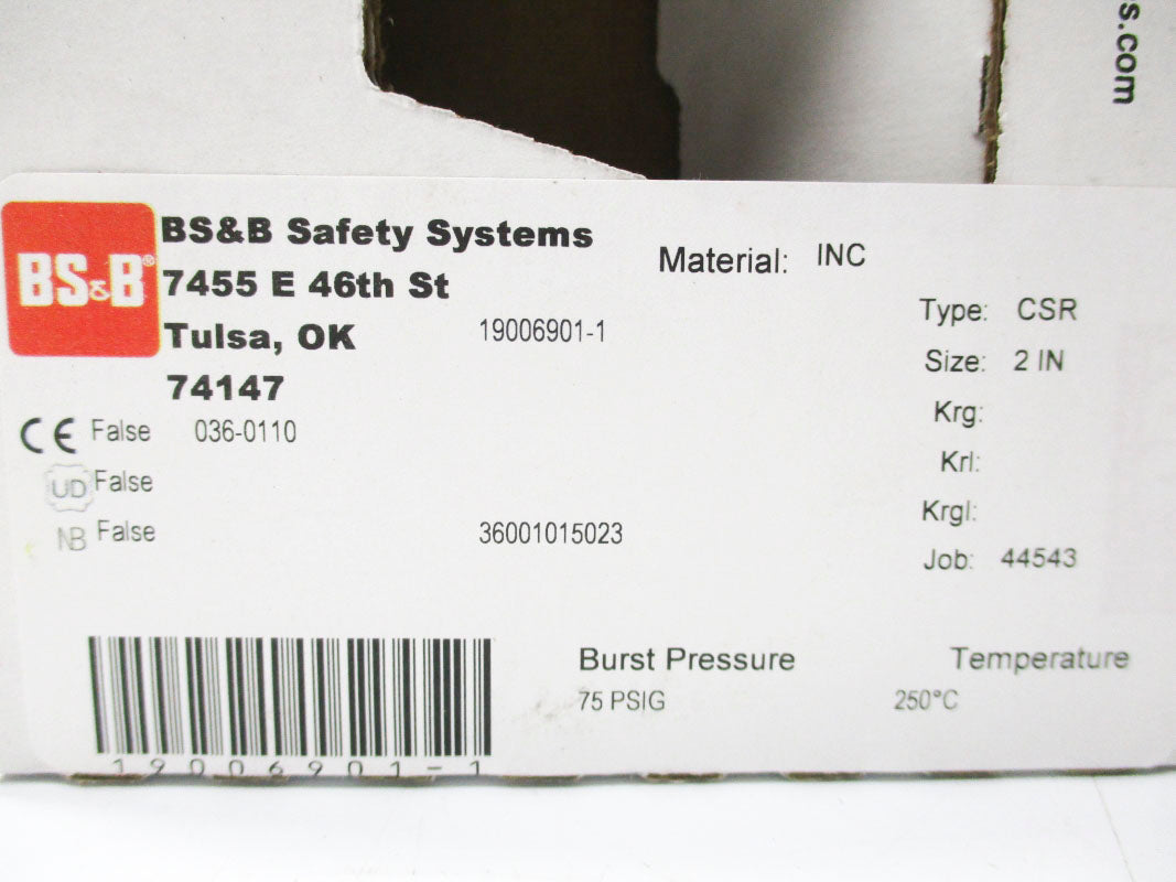 BS&B 19006901-1 75PSI 250'C NSMP