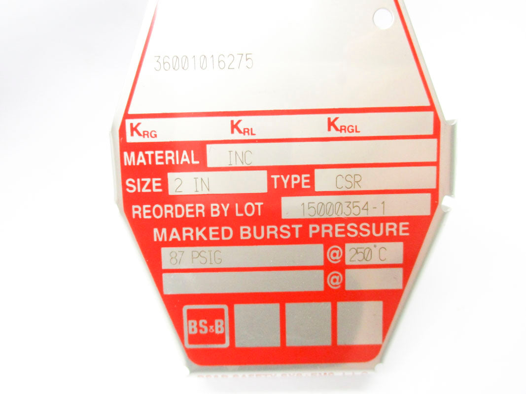 BS&B 15000354-1 87PSI 250'C NSMP