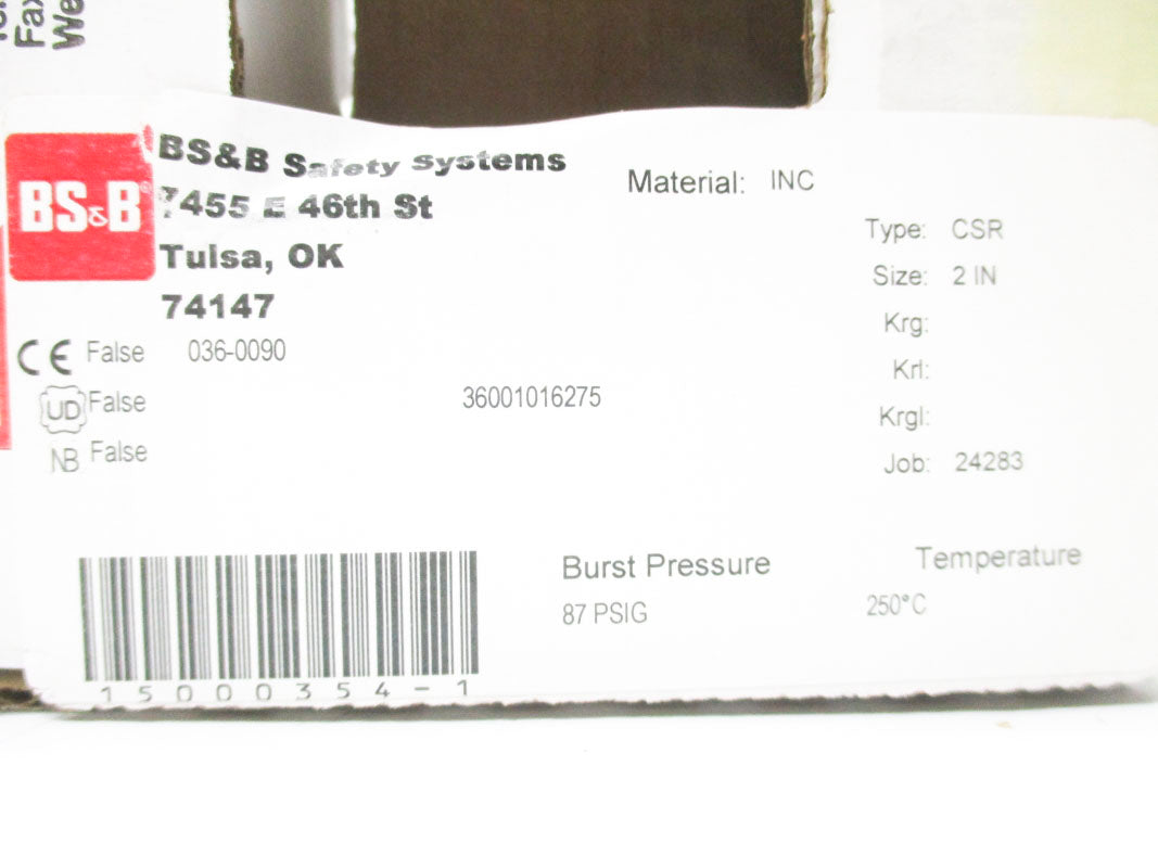 BS&B 15000354-1 87PSI 250'C NSMP