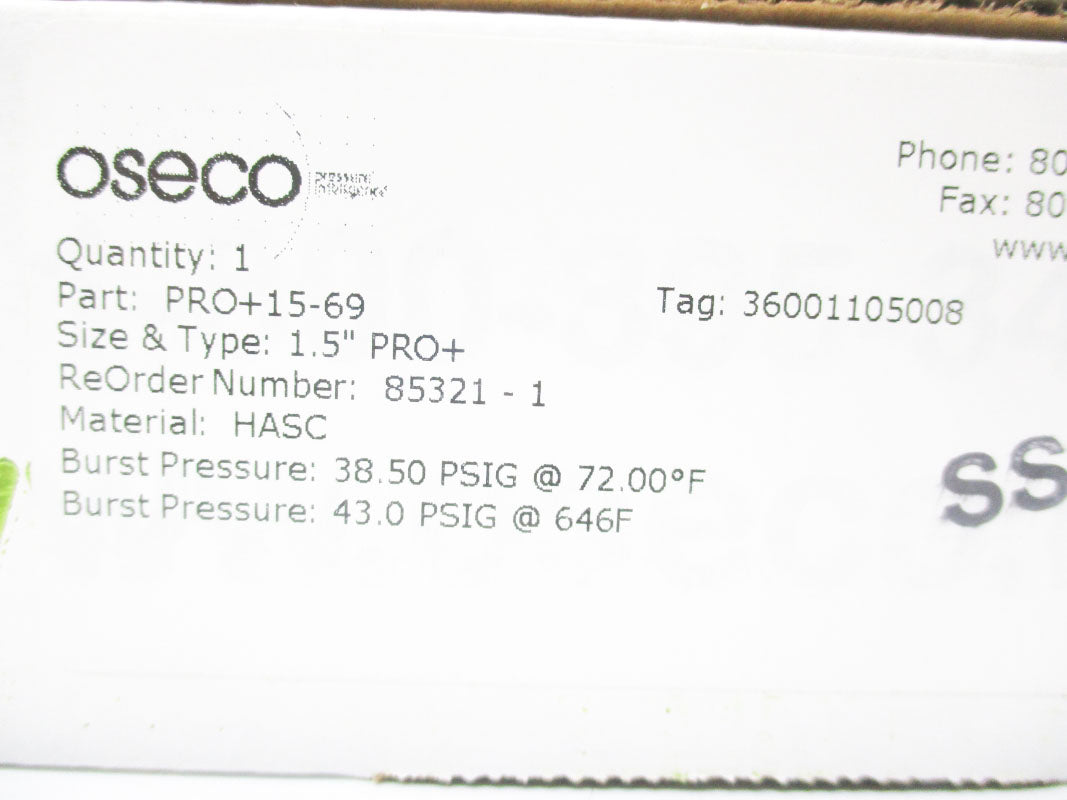 OSECO PRO+15-69 43.0PSI 646'F NSMP