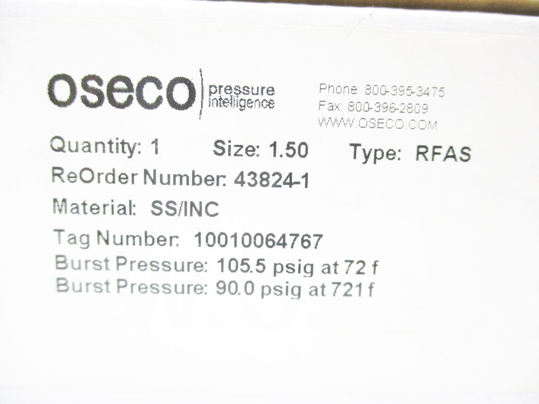 OSECO 43824-1-1 105.5PSI 721'F NSMP