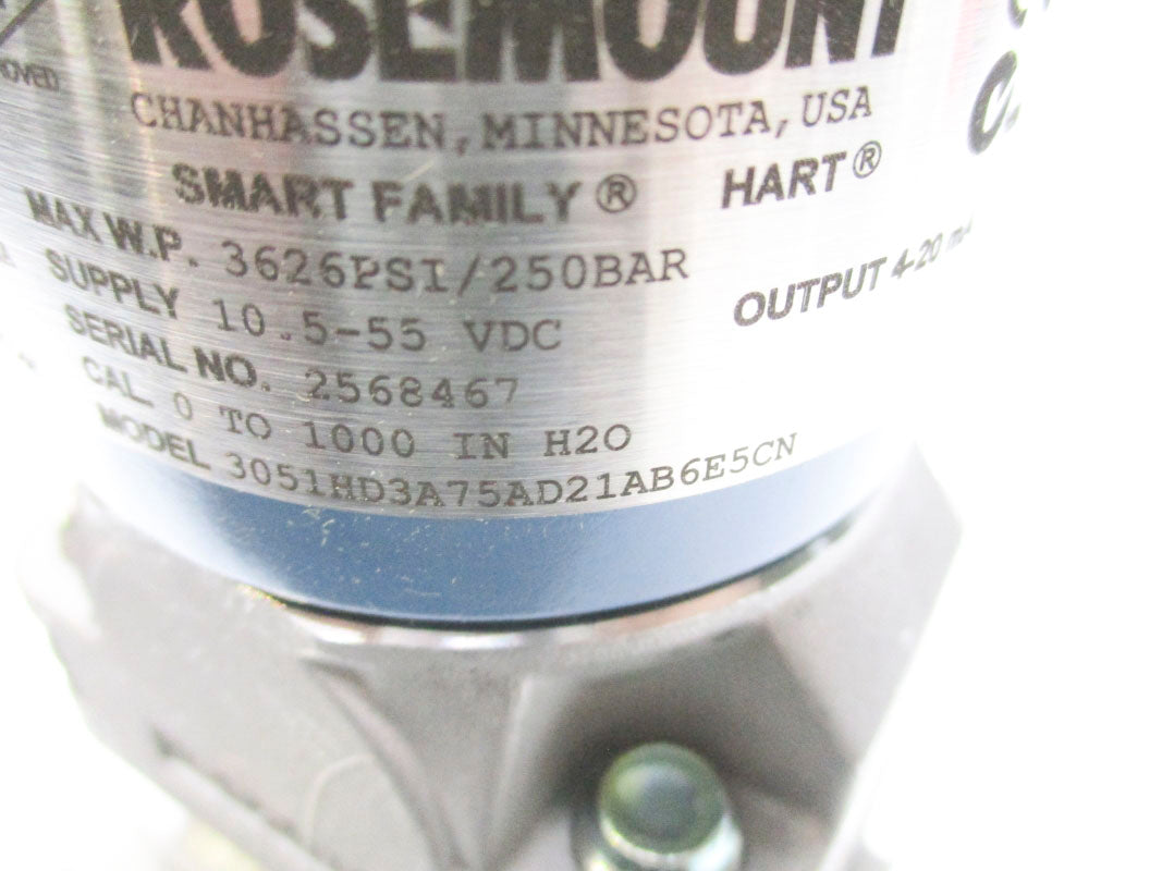 ROSEMOUNT 3051HD3A75AD21AB6E5CN 1000PSI 10.5-55VDC NSMP